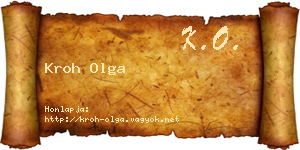Kroh Olga névjegykártya