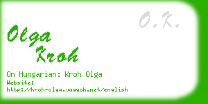 olga kroh business card